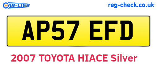 AP57EFD are the vehicle registration plates.