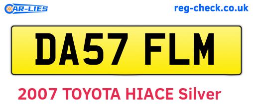DA57FLM are the vehicle registration plates.