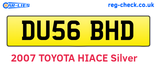 DU56BHD are the vehicle registration plates.
