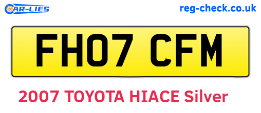 FH07CFM are the vehicle registration plates.