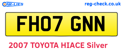 FH07GNN are the vehicle registration plates.