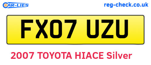 FX07UZU are the vehicle registration plates.