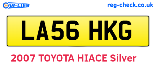 LA56HKG are the vehicle registration plates.
