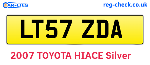 LT57ZDA are the vehicle registration plates.