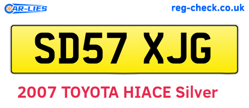 SD57XJG are the vehicle registration plates.