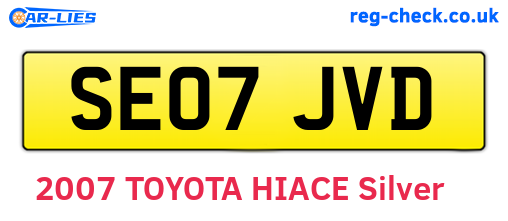 SE07JVD are the vehicle registration plates.