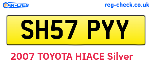 SH57PYY are the vehicle registration plates.