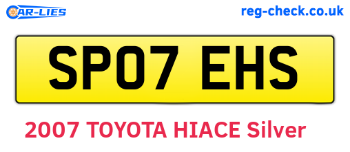 SP07EHS are the vehicle registration plates.