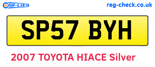 SP57BYH are the vehicle registration plates.