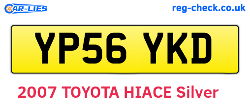 YP56YKD are the vehicle registration plates.
