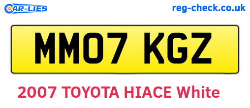 MM07KGZ are the vehicle registration plates.