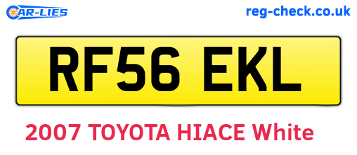 RF56EKL are the vehicle registration plates.