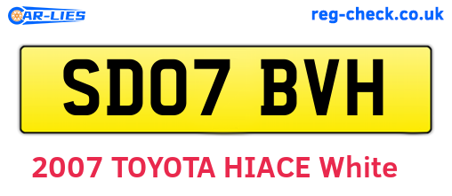 SD07BVH are the vehicle registration plates.