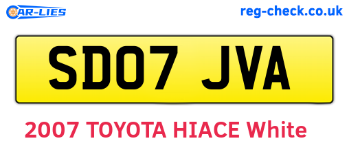 SD07JVA are the vehicle registration plates.