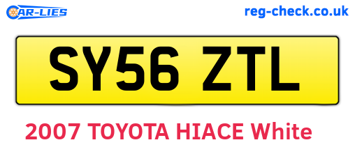 SY56ZTL are the vehicle registration plates.