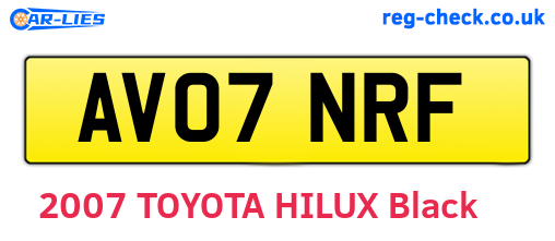 AV07NRF are the vehicle registration plates.