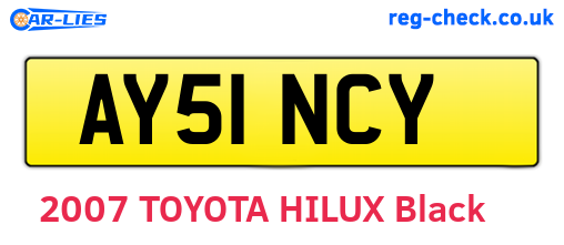 AY51NCY are the vehicle registration plates.