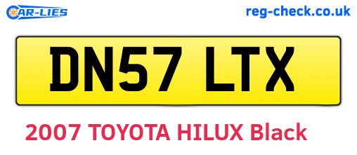 DN57LTX are the vehicle registration plates.