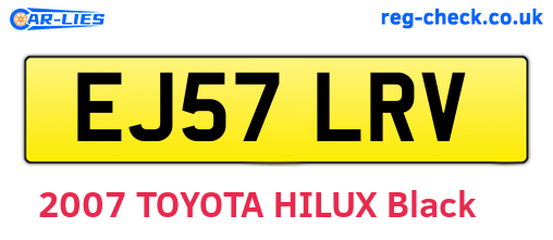 EJ57LRV are the vehicle registration plates.