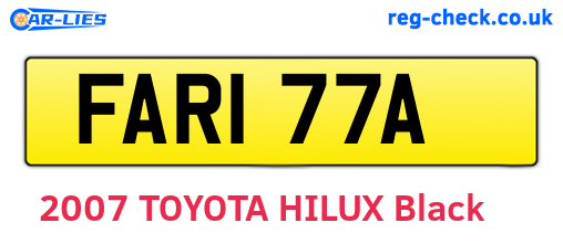 FAR177A are the vehicle registration plates.