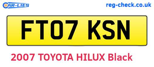 FT07KSN are the vehicle registration plates.