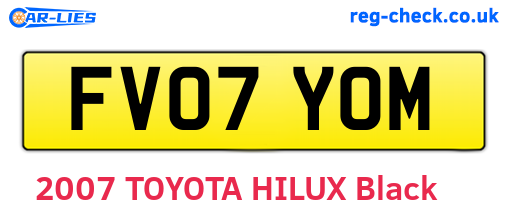FV07YOM are the vehicle registration plates.
