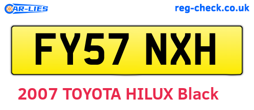 FY57NXH are the vehicle registration plates.