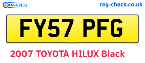 FY57PFG are the vehicle registration plates.