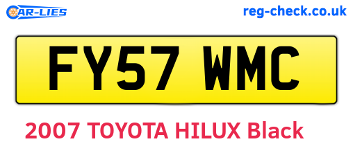 FY57WMC are the vehicle registration plates.