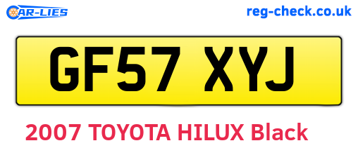 GF57XYJ are the vehicle registration plates.