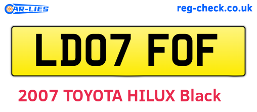 LD07FOF are the vehicle registration plates.