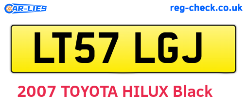 LT57LGJ are the vehicle registration plates.