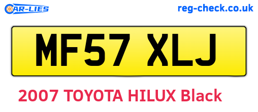 MF57XLJ are the vehicle registration plates.