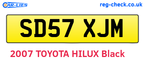SD57XJM are the vehicle registration plates.