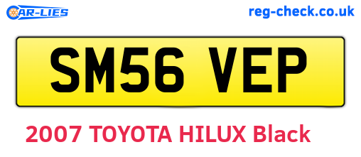 SM56VEP are the vehicle registration plates.