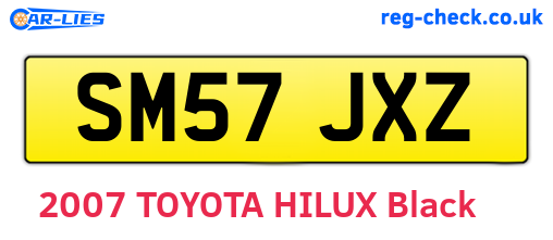 SM57JXZ are the vehicle registration plates.