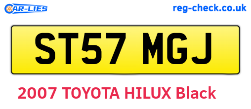 ST57MGJ are the vehicle registration plates.