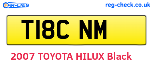 T18CNM are the vehicle registration plates.