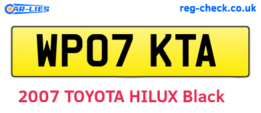 WP07KTA are the vehicle registration plates.