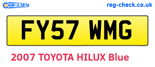 FY57WMG are the vehicle registration plates.