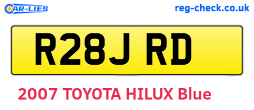 R28JRD are the vehicle registration plates.