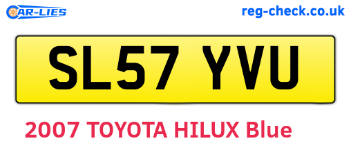 SL57YVU are the vehicle registration plates.