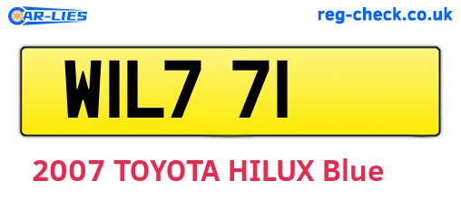 WIL771 are the vehicle registration plates.