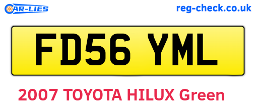 FD56YML are the vehicle registration plates.