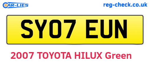 SY07EUN are the vehicle registration plates.
