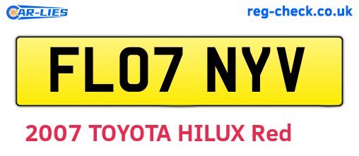 FL07NYV are the vehicle registration plates.
