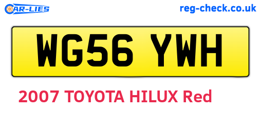 WG56YWH are the vehicle registration plates.