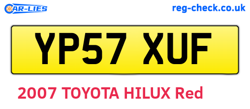 YP57XUF are the vehicle registration plates.