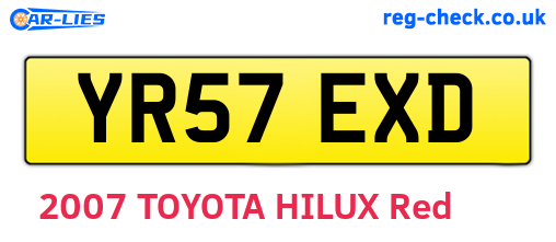 YR57EXD are the vehicle registration plates.