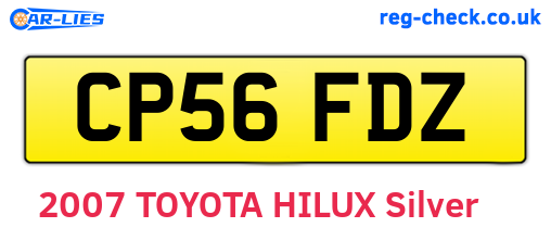CP56FDZ are the vehicle registration plates.